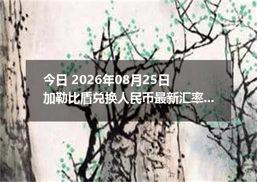 今日 2026年08月25日 加勒比盾兑换人民币最新汇率行情